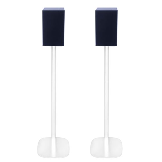 Set of two white Vebos floor stands with LG DSP11RA
