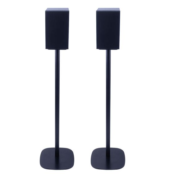 Set of two black Vebos floor stands with LG DSP11RA