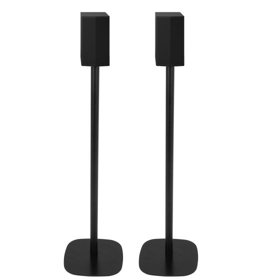 Set of two black Vebos floor stands with LG SPT8 S