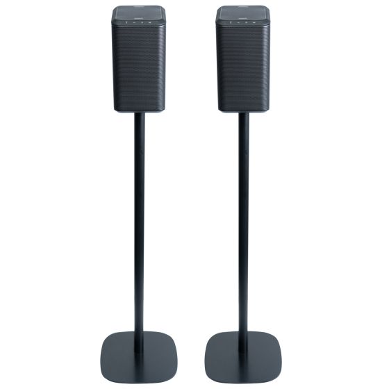 Set of two black Vebos floor stands with Philips Fidelio TAFS1