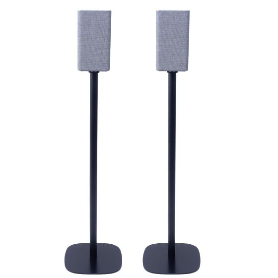 Set of two black Vebos floor stands with Philips TAW6205