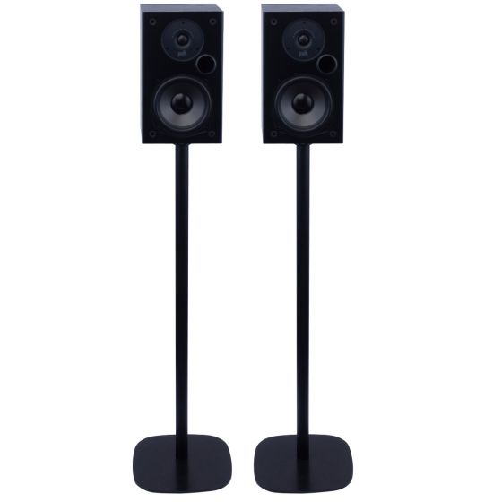 Black Vebos floor stand with Polk T15