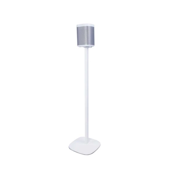 White Vebos floor stand with Sonos Play 1