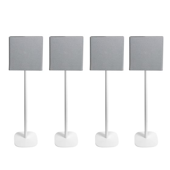 Set of two Vebos floor stands with Sony BRAVIA Theatre Quad white (4 pieces)