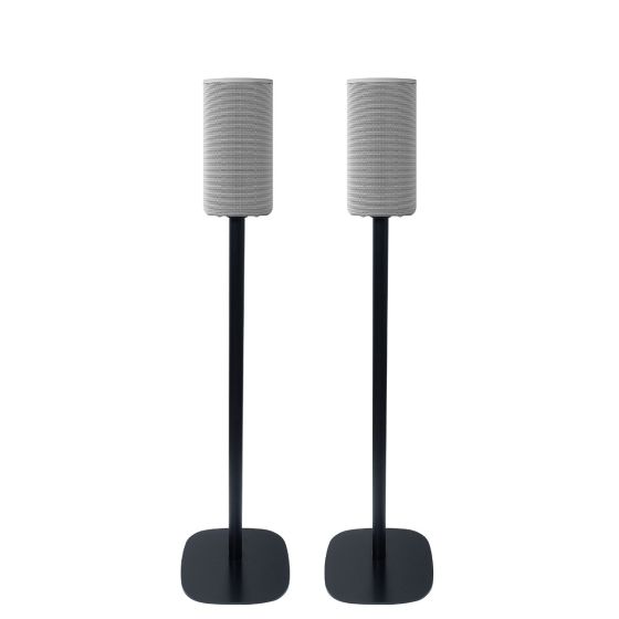 Set of two black Vebos floor stands with Sony HT-A9