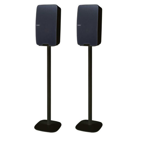 Set of two Vebos floor stands with Sonos Five black - vertical