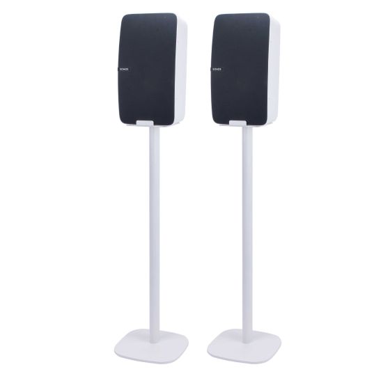 Set of two Vebos floor stands with Sonos Five white - vertical
