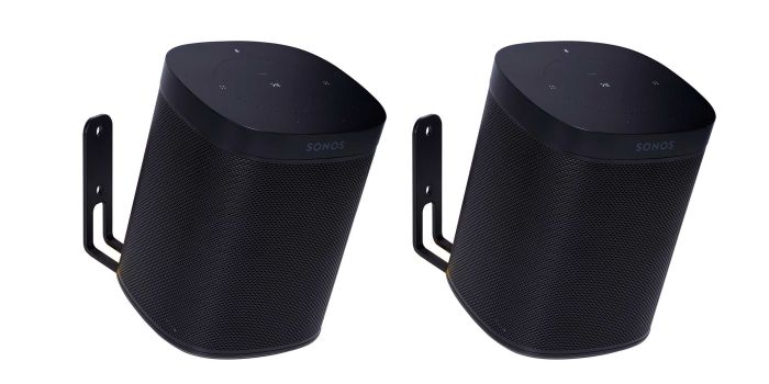 Set of two Vebos wall mounts for Sonos One SL black 20 degrees