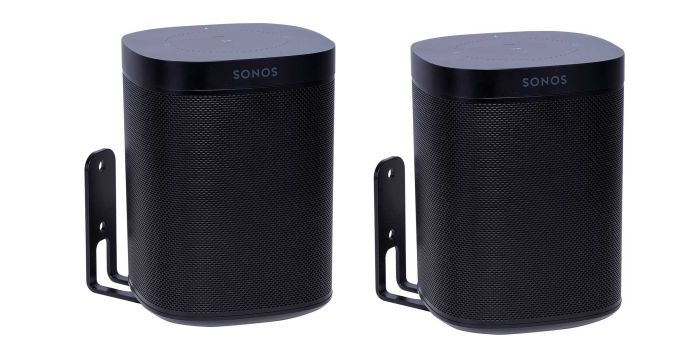 Set of two black Vebos wall mounts for Sonos One