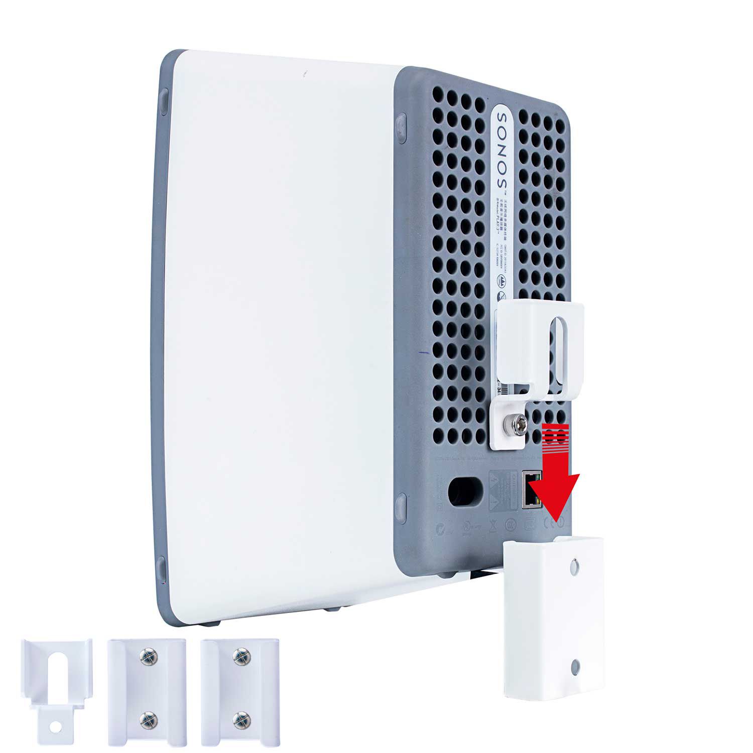 Vebos portable wall mount Sonos Play 3 white The flexible hanging system for Sonos Play:3