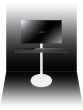 White Vebos TV floor stand for Bose SoundTouch 300 soundbar